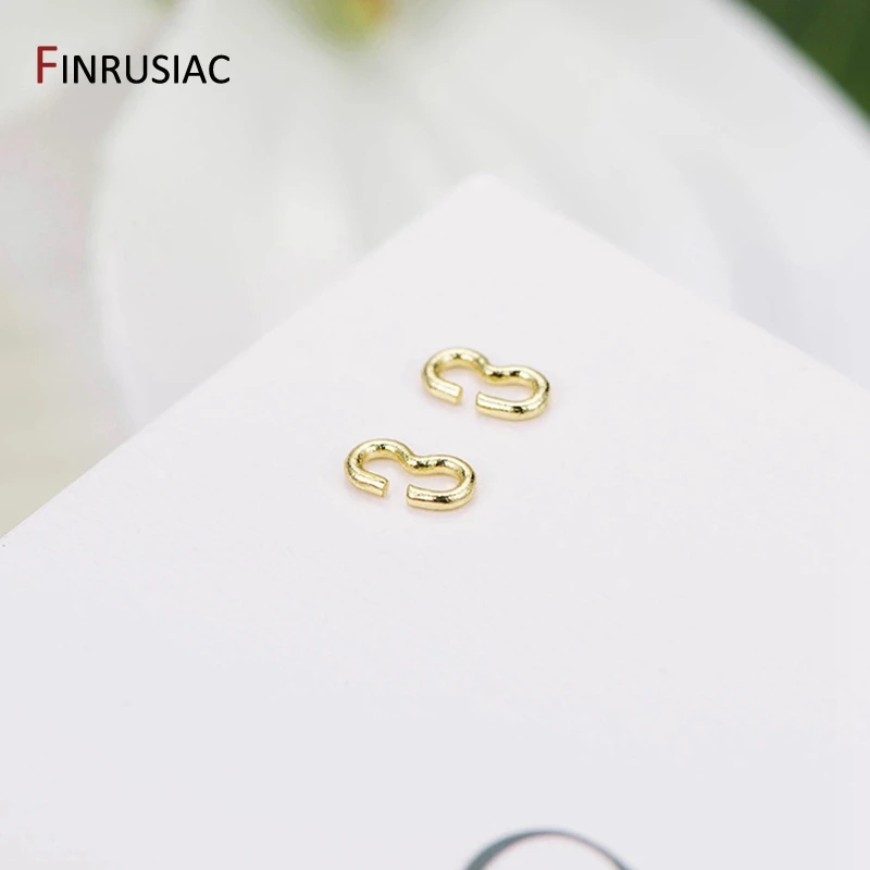 보석 만들기 용품 14K 골드 도금 두 개의 오픈 링 커넥터 걸쇠 DIY 쥬얼리 구성 요소 100 개/몫
