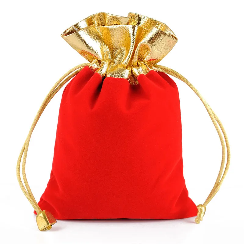 

50pcs 10*12CM Red Jewelry Velvet Pouches Bag Jewelry Packaging & Display Gift Bags Jewelry Bag