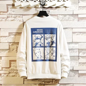 

Dropshipping Autumn 2020 Solid Cartoon Mens Streetwear Hoodies Cotton Pullover Men Oversized Cartoon Pattern Baggy Sweatshirt