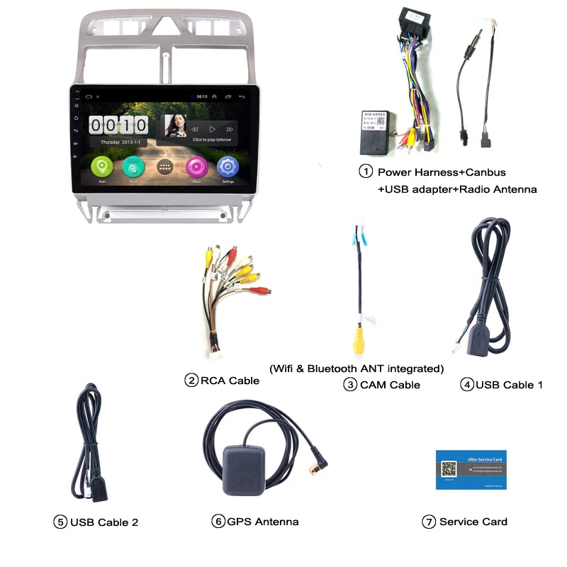 Android 8,1 ips 2.5D автомобильный dvd-плеер gps навигация Мультимедиа для peugeot 307 307CC 307SW Радио 2004-2013 стерео