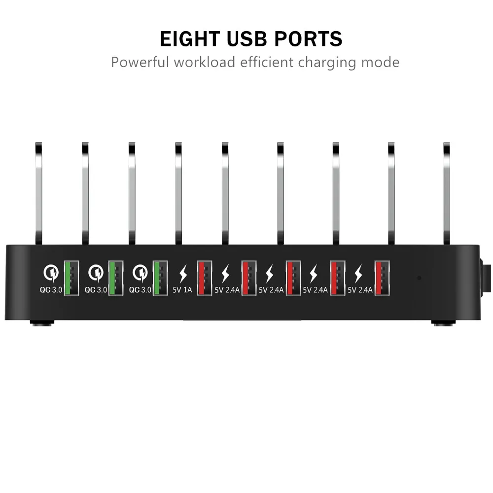 110 Вт 8 портов Мульти USB зарядное устройство для IPhone 7 XS Ipad QC3.0 быстрая Настольная