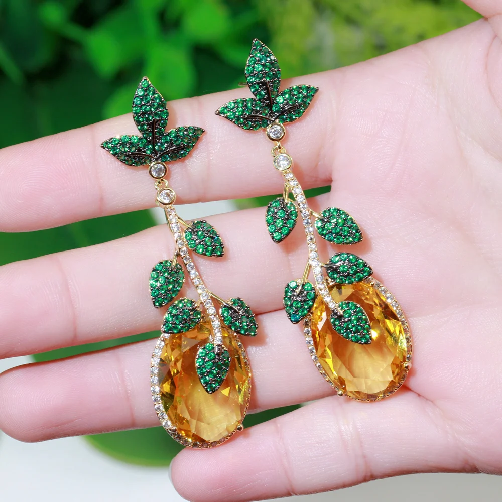 CWWZircons Pendientes De Circonia C bica Verde Para Mujer Aretes CWWZircons Pendientes De Circonia C bica Verde Para Mujer Aretes