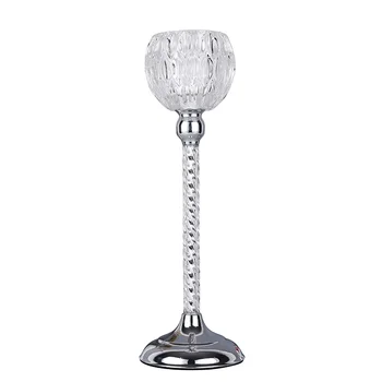 

New Metal Crystal Cut Glass Candlestick Candle Holder Candle Stand Tea Light For Coffee Dining Table Centerpieces Wedding CH132
