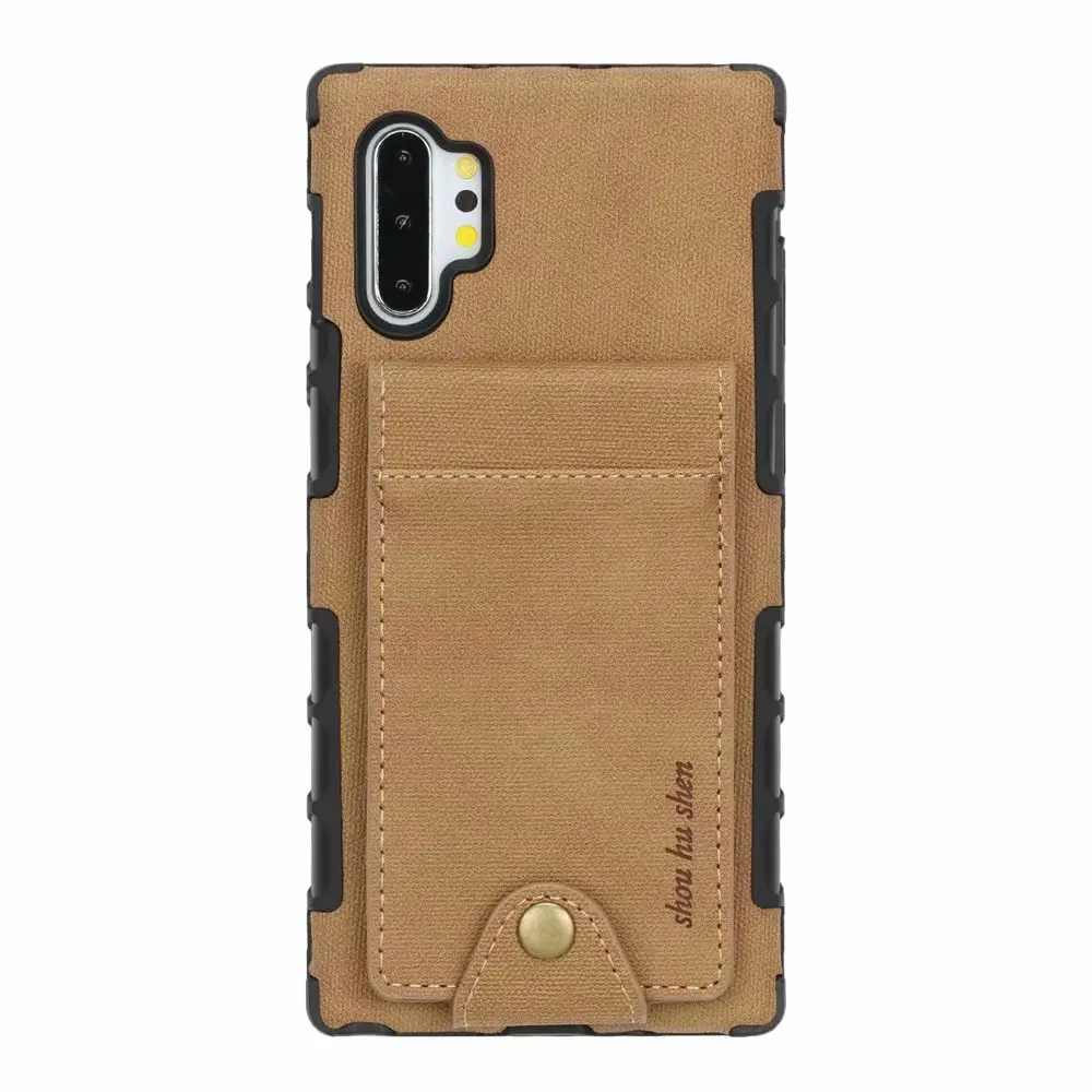 Роскошный чехол из холщовой ткани для samsung Galaxy Note 8, 9, 10 Plus, S8, S9, S10 Lite, 5G, кошелек с отделением для карт, задняя крышка, чехол - Цвет: Yellow