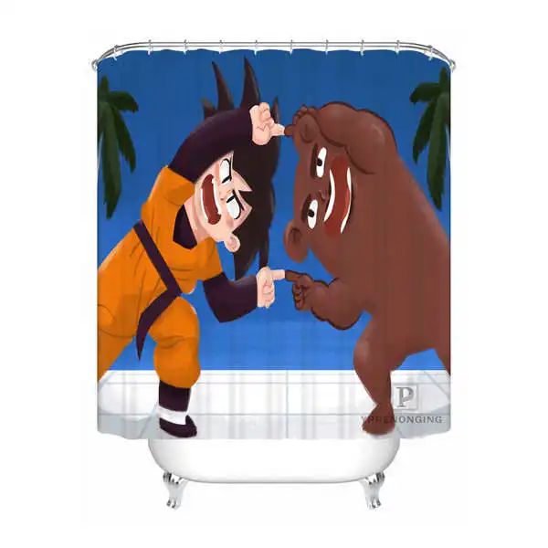Shower Curtain Пользовательские водонепроницаемые занавески для душа Dragon Ball Z Goku и Gohan аниме@ 01 с принтом декора ванной комнаты различных размеров#180324-01-05 - Цвет: Shower Curtain