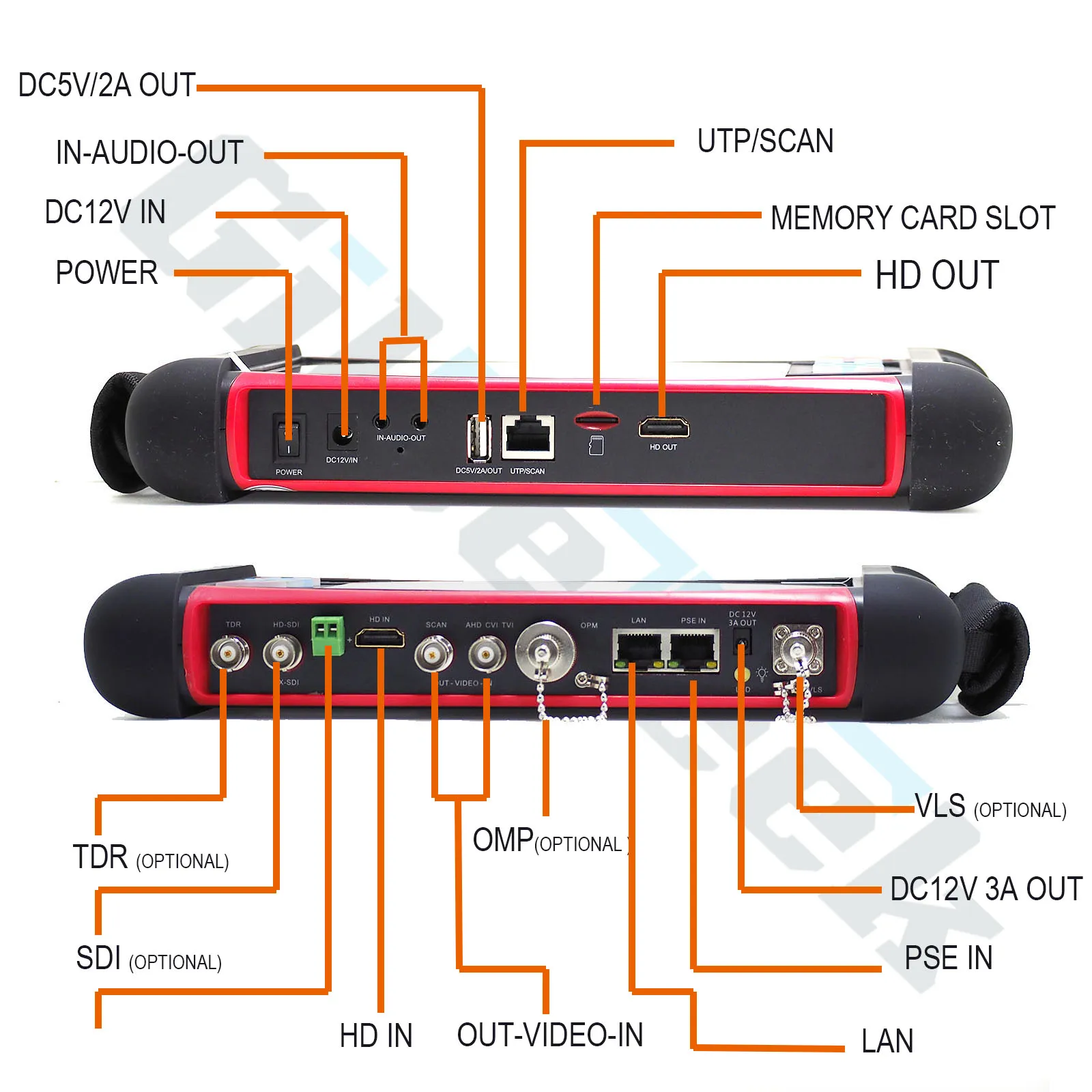 DHL бесплатно X7 ipc-тестер монитор H.265 4K 8MP TVI CVI AHD SDI CVBS тестер ip-камеры видеонаблюдения с TDR, определитель местоположения кабеля, цифровой мультиметр