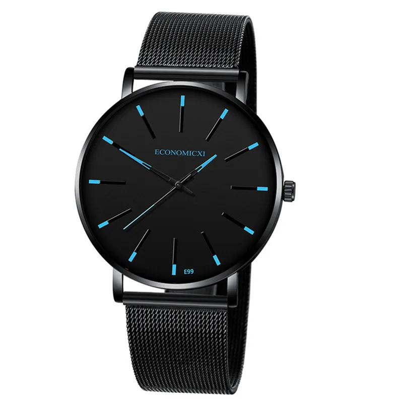 Casual Men's Watch Blue Pointer Multi-Color Alloy Mesh Minimalist Luxury Slim Male Business Temperament Wrist Watch reloj hombre - Цвет: 3