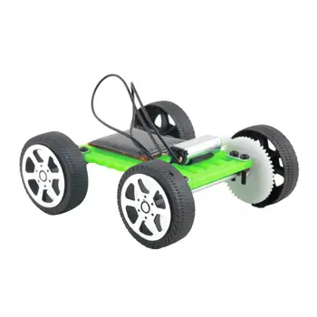 

1Pcs Children Educational Puzzle IQ Gadget Mini Solar Toy DIY Car Hobby Robot Best Birthday Gift For Children Boys Green