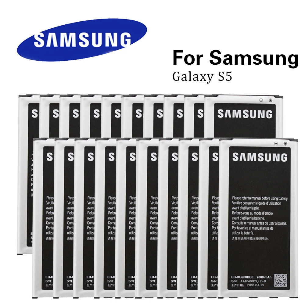 20 штук Оригинальные аккумуляторы для Samsung Galaxy S5 G900 G900S G900I G900F G900H EB-BG900BBE EB-BG900BBU EB-BG900BBC NFC
