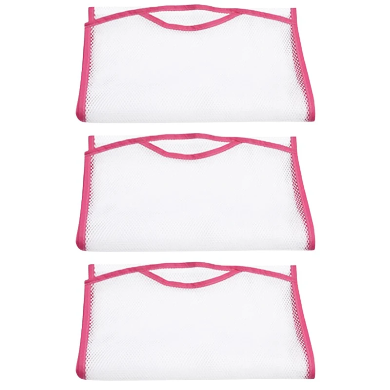 

3Pcs Net Mesh Bag Drying Pillow Hanger Laundry Rack Multifunction Pillow Bag Doll Cushion Wardrobe Hanging Storage Bag For Out D
