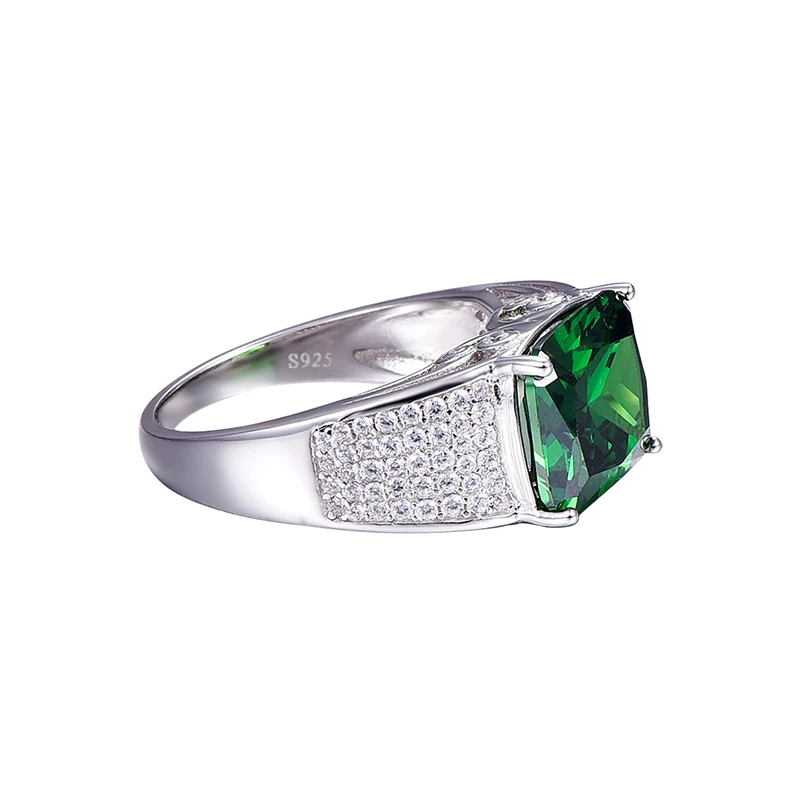 9.5ct Emerald Cut 925 Solid Sterling Silver Ring Women Fashion Classic Set JQUEEN