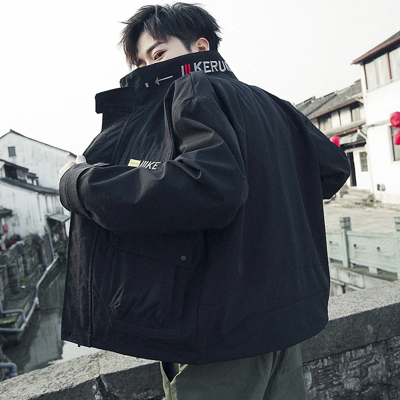 

Men's jacket spring and autumn 2020 new Korean version of the trend handsome wild student clothes plus velvet casual jacket