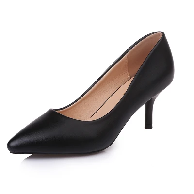 black 5 cm Простые женские туфли на высоком каблуке с закрытым носком офисные туфли-лодочки для вечеринок тонкие туфли больших и маленьких размеров 32,33 42 - Цвет: black 5 cm