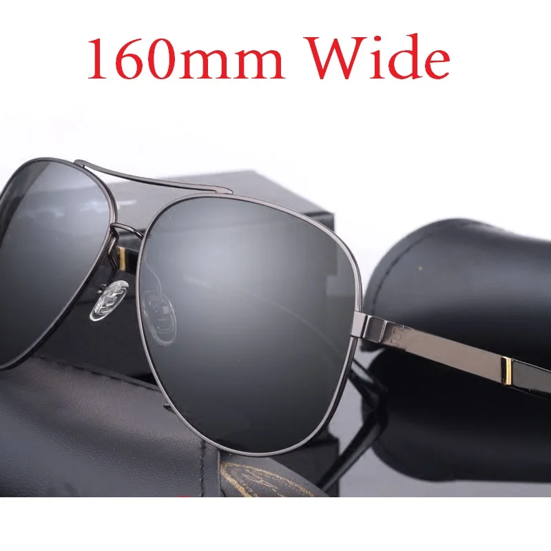 

Vazrobe (160mm) Oversized Mens Polarized Sunglasses Driving Sun Glasses for Man Fat Face Wide Head Male Sunglass Aviation