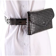Женская Кожаная поясная сумка с заклепками, модная поясная сумка, клатч с заклепками, сумка на плечо, сумка на плечо, женская модная сумка