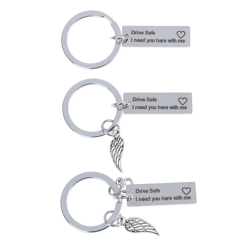 Fashion Keyring Gifts Engraved Drive Safe I Love You Keychain Couples Boyfriend Girlfriend husband wife gift car keyring |