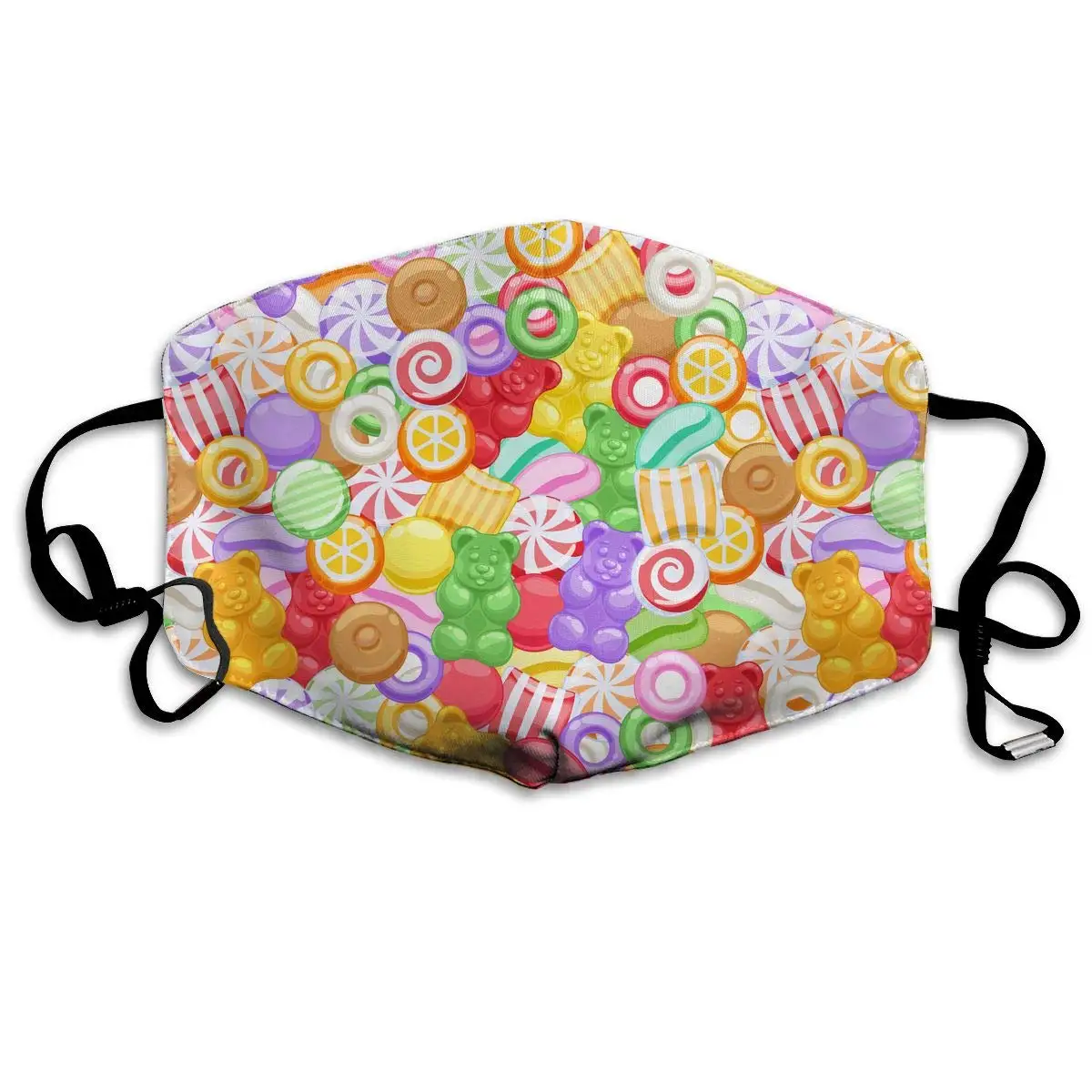 

Colorful Assorted Sweets Washable Reusable Mask, Cotton Anti Dust Half Face Mouth Mask For Kids Teens Men Women With