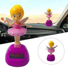 Автомобильная качающаяся кукла на солнечной батарее, милый мультяшный качающийся головной убор для девочек, украшение автомобиля, интерьерные детские игрушки, подарок на солнечной батарее, качающийся автомобильный орнамент для девочек