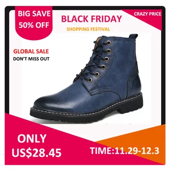 

Phragmites England Brand Leather Men Boots Breathable Men Shoes Winter Warm Martin Boots Brown High Quality With Fur Botas