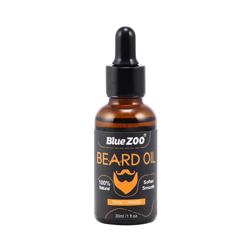 30ml bluezoo Beard Wax Beard Oil Tasteless Sandalwood Orange Eucalyptus 4 Taste Gift for Men Hot Selling