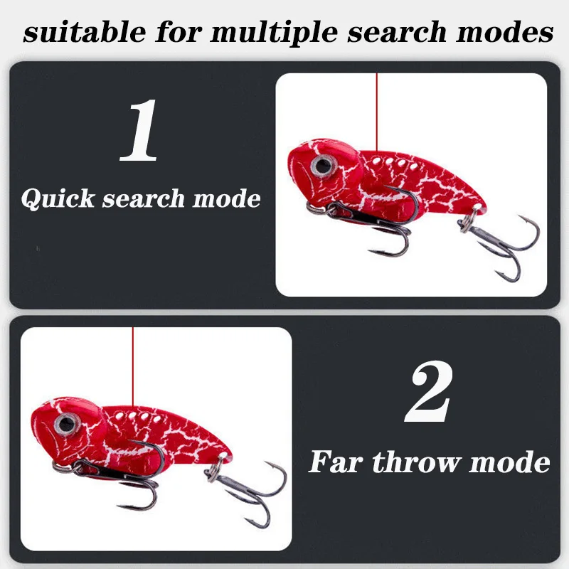 1Pcs 7g 10g 14g Metal VIB Blade Fishing Lure Sinking Spinner Spoon Balancer Wobbler Artificial Bait With Treble Hook Bass Tackle