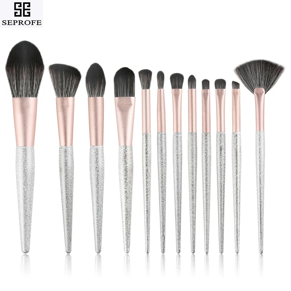

2019 New Sparkle Makeup Brushes Professional Eye Face Make up Beauty Glitter Brush Set 12 pcs Blending Multifunction Makeup Tool