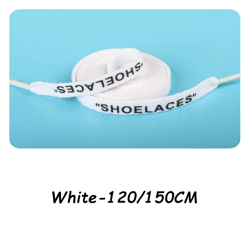 White Новые шнурки на плоской подошве, шнурки с логотипом на молнии, белые шнурки ручной работы, шнурки для кроссовок, шнурки для ботинок - Цвет: White