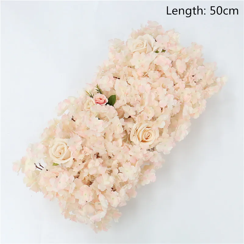 Light Champagne 50cm Романтический свадебный цветок вишни Арка ряд цветов Искусственный шелк цветок домашний отель обеденный стол цветок шар Рождественское украшение - Цвет: Light Champagne 50cm