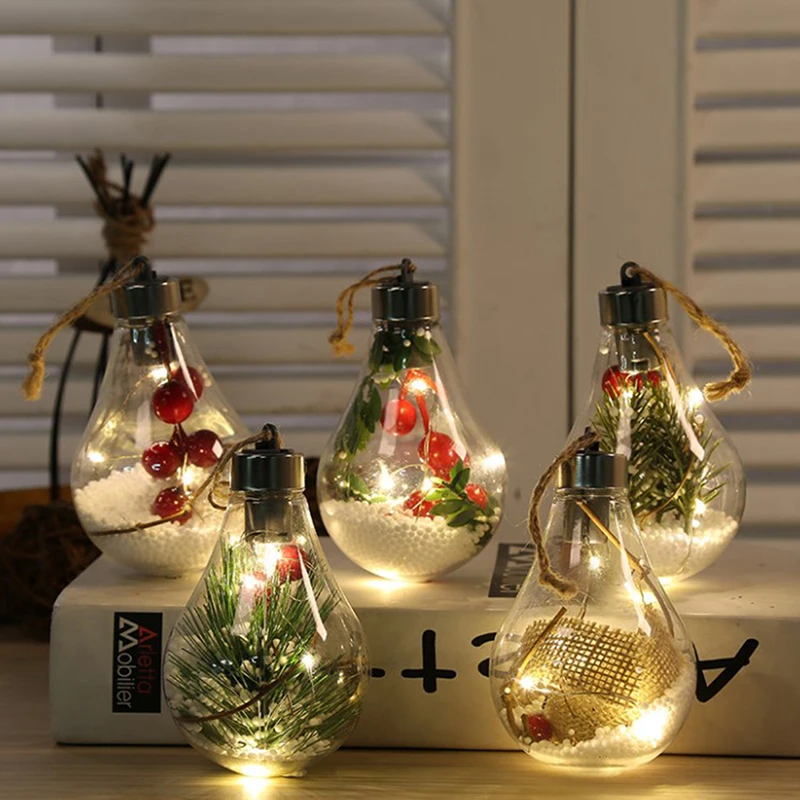 

Clear LED Light Ball Baubles Sphere Fillable Christmas Tree Ornament Xmas Deco