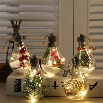 

Clear LED Light Ball Baubles Sphere Fillable Christmas Tree Ornament Xmas Deco
