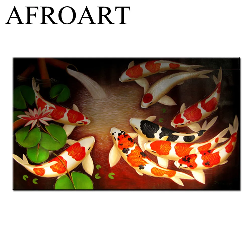 

Koi Fish Animal Canvas Posters Prints Wall Art Painting Oil Decorative Picture Kids Room Bedroom Home Decoration Accessories HD