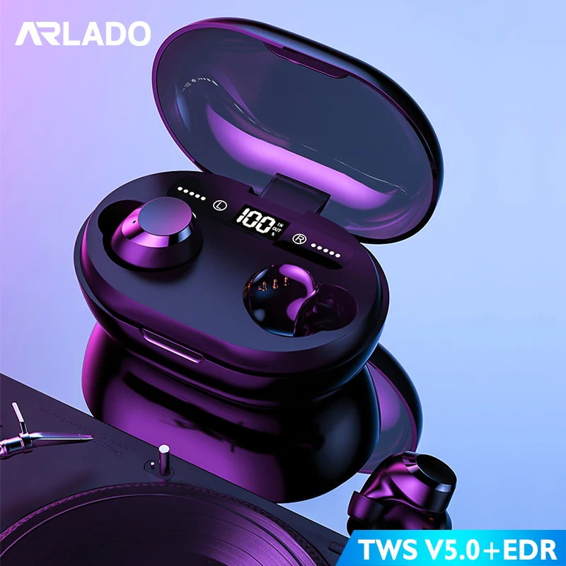 C8S TWS Bluetooth, беспроводные наушники с сенсорным управлением, наушники с 2000 мАч, светодиодный внешний аккумулятор для телефона