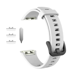 High-Quality Durable Silicone Watchband with Tools for Smart Fitness Trackers (White)