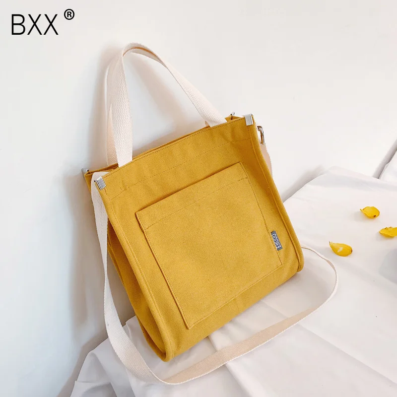 

[BXX] Women's Single Shoulder Crossbody Bag All-match Portable Package 2020 Casual Canvas Large Capacity Handbag HF697