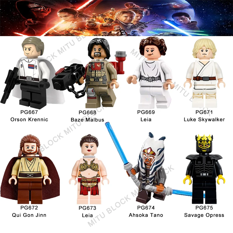 

Single Sale Star Wars Brick Orson Baze Malbus Leia Luke Skywalker Qui Gon Jinn Leia Ahsoka Tano Savage Opress Building Block