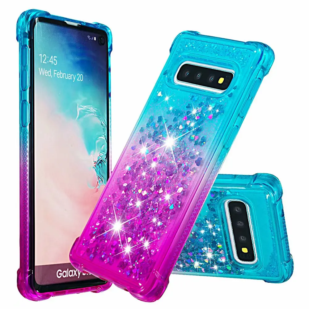 Противоударный чехол для samsung Galaxy S9 S8 S10 плюс Note9 S10lite Note8 на 360 ° с подставкой-держателем в виде кольца Galaxy Note 10 чехол - Цвет: simple purple green