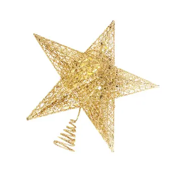 

Christmas LED Star Light Christmas Treetop Decoration String Light Wrought Iron Christmas Tree Top Golden Star