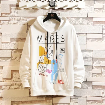 

Spring Autumn Mens Hooded Sweatshirt Loose Hoodies Long Sleeve Male Hoodie Casual Hip Hop Sportswear Printed Sweatshirts Men 203