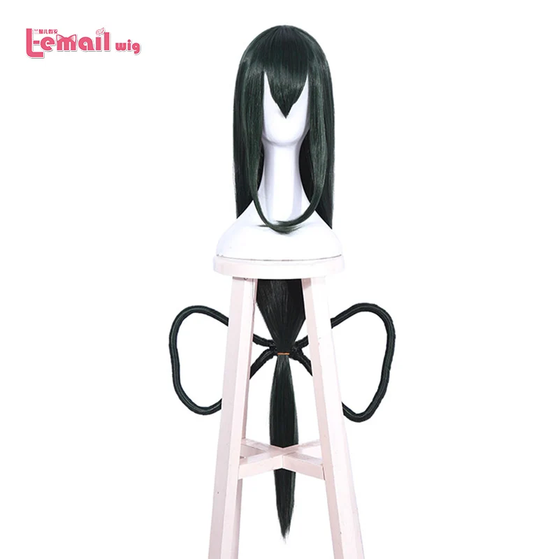 L-email wig MHA Tsuyu Asui Cosplay Wigs Froppy Cosplay Long Green Wig Halloween Synthetic Hair Heat Resistant