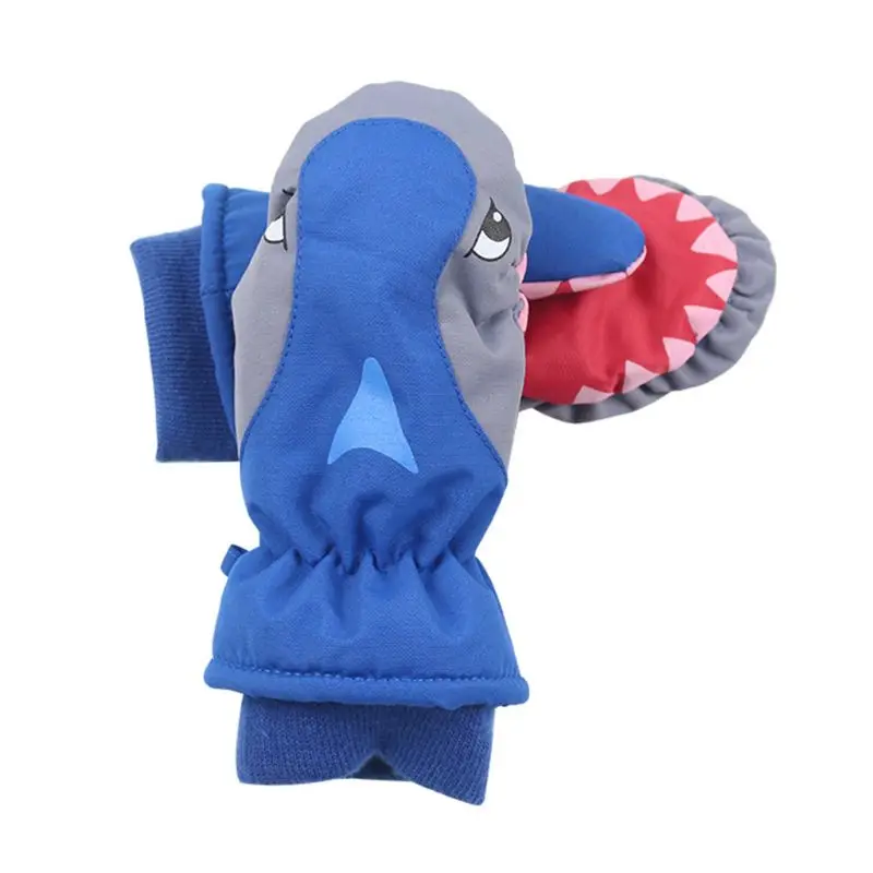 Зимние водонепроницаемые лыжные перчатки для мальчиков и девочек с рисунком; милые детские Нескользящие теплые ветрозащитные варежки; G99C
