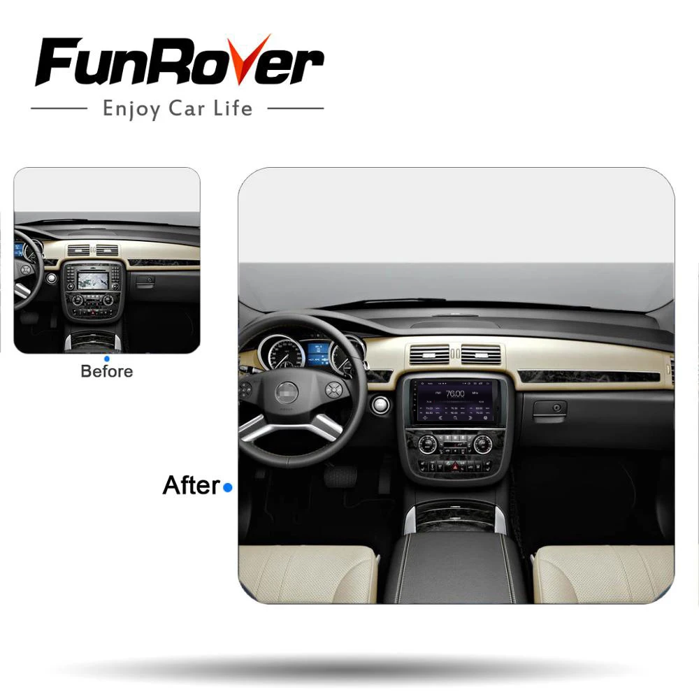 Best Funrover 2.5D+IPS Android 9.0 CAR DVD player radio For Mercedes/Benz/AMG R Class W251 R280 R300 R350 car stereo gps multimedia 1