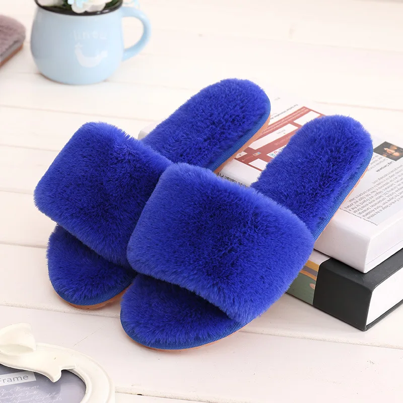 

Winter Bottom Warm Home Slippers Women 2020 Autumn and Winter Fluffy slipper Indoor Slippers Non-slip Flat Shoes