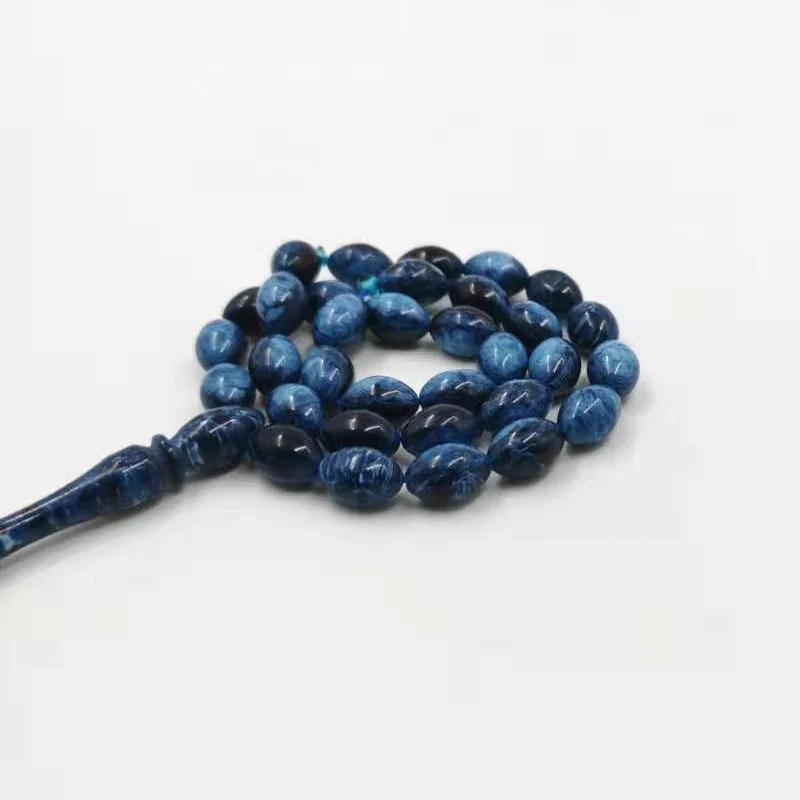 Синий браслет из смолы Tasbih 33 prayerbeads серебряная металлическая кисточка исламские арабские модные четки Kuwait дизайн Misbaha Четки