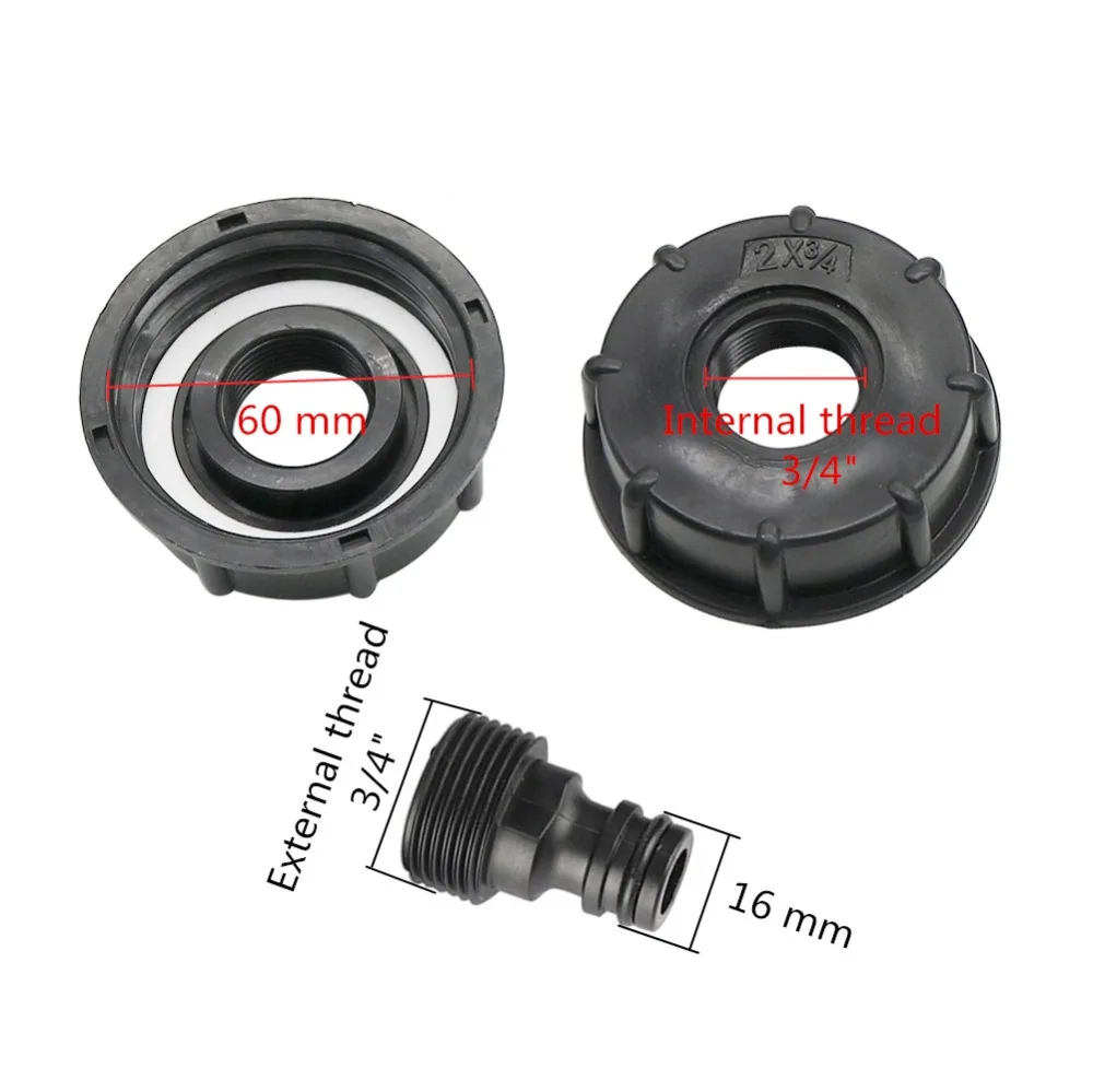 60 мм до 3/" внутренняя резьба IBC Tank Adapter 1/2" 3/" 1" трубная розетка интерфейс шланг Труба адаптер Замена клапана фитинг 1 шт