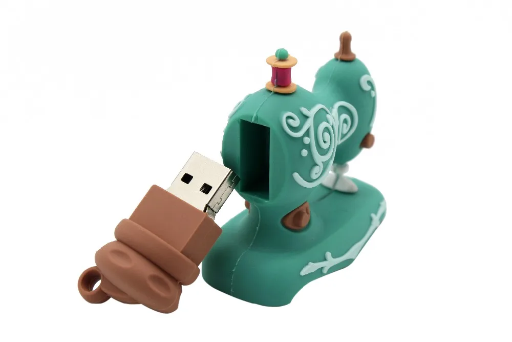Швейная машина с рисунком из мультфильма «текстовый я», 64 ГБ, USB флеш-накопитель с милым пингвином, 4 ГБ, 8 ГБ, 16 ГБ, 32 ГБ, флешка, USB 2,0, Usb флешка