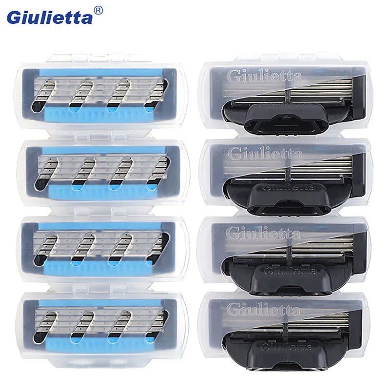 8pc-Pack-Shaving-Razor-Blades-Beard-4-Layer-Classic-Razor-Blade-Men-Shaver-Knives-Replacement-Heads