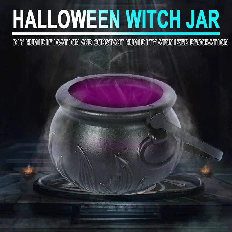 

Halloween Witch Pot Smoke Machine Mist Maker Fogger Water Fountain Fog Machine Changing Party Prop Halloween DIY Decorations New