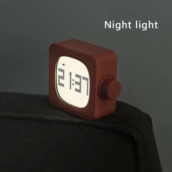 

Mini Digital Sound Alarm Clock Illuminated LCD Display Night Lamp LED Desktop Light Alarm Clock for Kids Student for Living Room