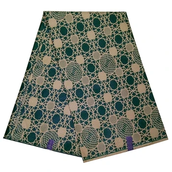 

2019 African Gothic Style DIY Fabric Green African Geometric Patterns Print Pagne Wax Fabrcs