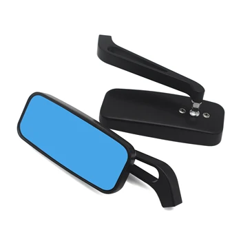 

Universal 10mm Motorcycle Rear View Mirror Square Blue Glasse Side Mirrors for xmax 300 Tmax royal enfield honda shadow vt750